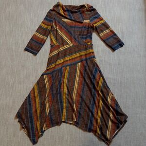 Danny & Nicole | Dresses | Danny And Nicole Navy Ivory Fit And Flare  Textured Dress Size 4p Or 6p Petite | Poshmark